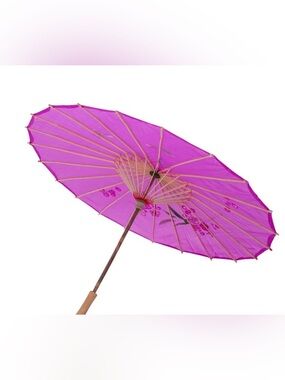 Purple Floral Paper Parasol Umbrella